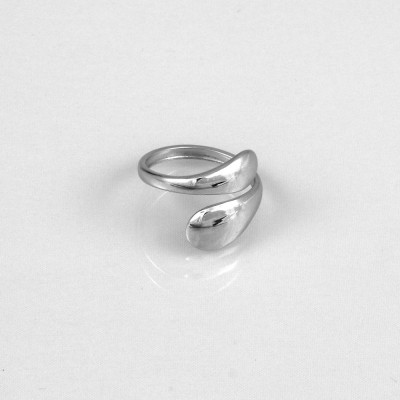 Ρυθμιζόμενο ασημί δαχτυλίδι από ανοξείδωτο ατσάλι