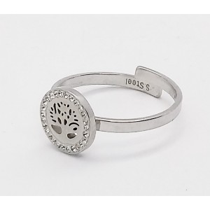 Silver stainless Steel Ring Tree of Life Rings