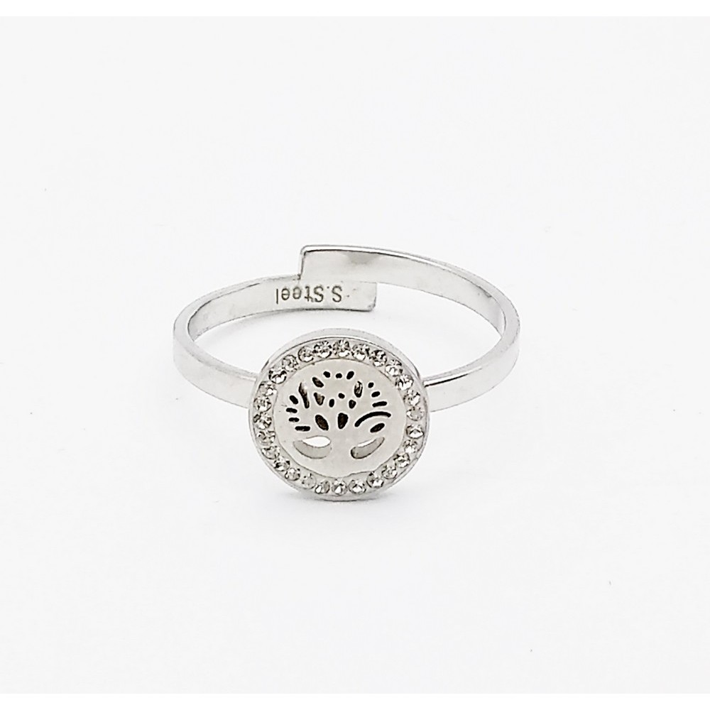 Silver stainless Steel Ring Tree of Life Rings