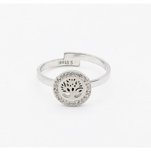 Silver stainless Steel Ring Tree of Life Rings