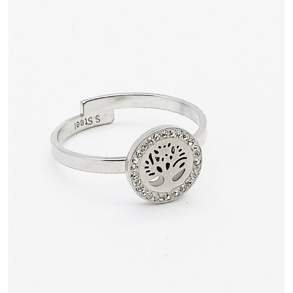 Silver stainless Steel Ring Tree of Life Rings