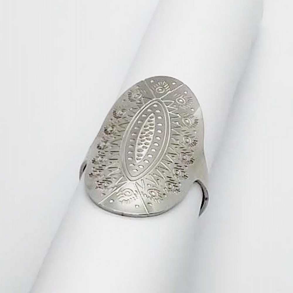 Εντυπωσιακό ασημί ατσάλινο δαχτυλίδι Δαχτυλίδια
