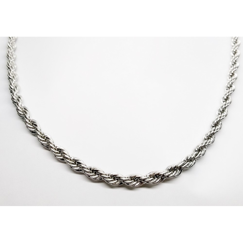 UNISEX φαρδιά μοντέρνα αλυσίδα λαιμού τύπου Rope από ασημί ατσάλι Ανδρικά κοσμήματα