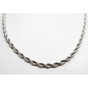 UNISEX φαρδιά μοντέρνα αλυσίδα λαιμού τύπου Rope από ασημί ατσάλι Ανδρικά κοσμήματα