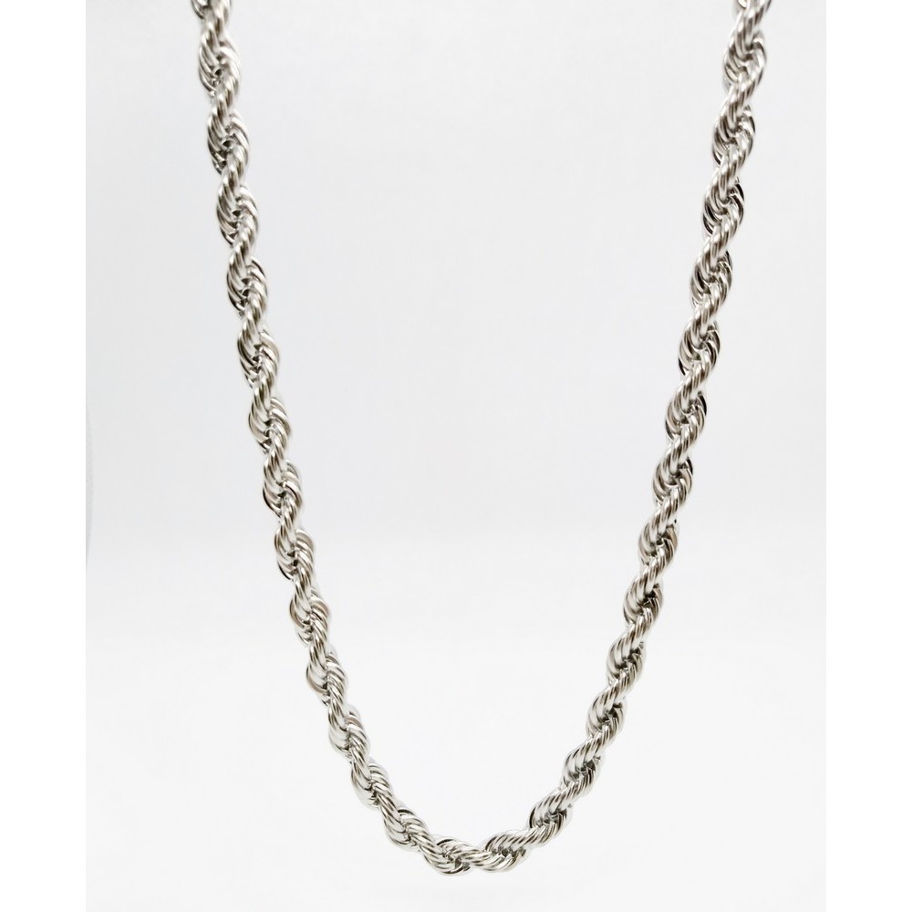 UNISEX φαρδιά μοντέρνα αλυσίδα λαιμού τύπου Rope από ασημί ατσάλι Ανδρικά κοσμήματα