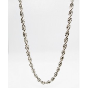 UNISEX φαρδιά μοντέρνα αλυσίδα λαιμού τύπου Rope από ασημί ατσάλι Ανδρικά κοσμήματα