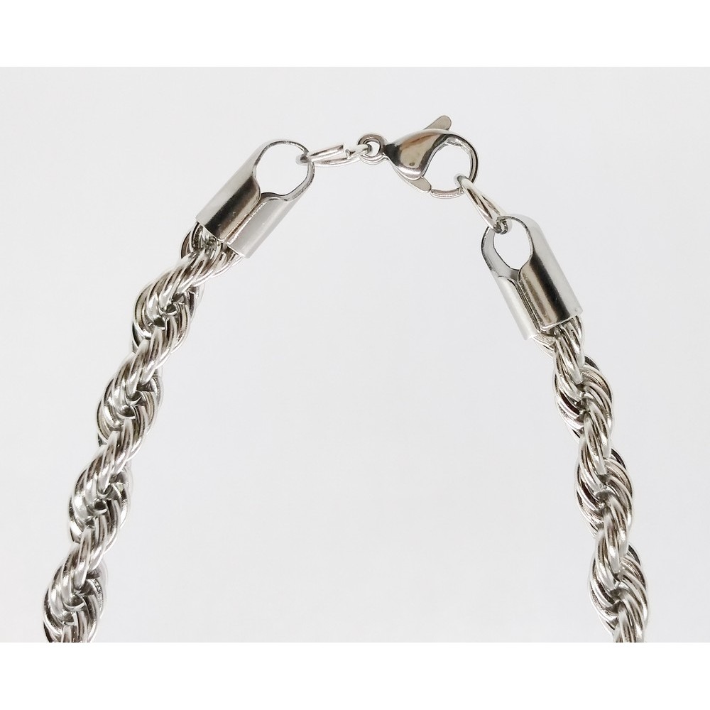 UNISEX φαρδιά μοντέρνα αλυσίδα λαιμού τύπου Rope από ασημί ατσάλι Ανδρικά κοσμήματα