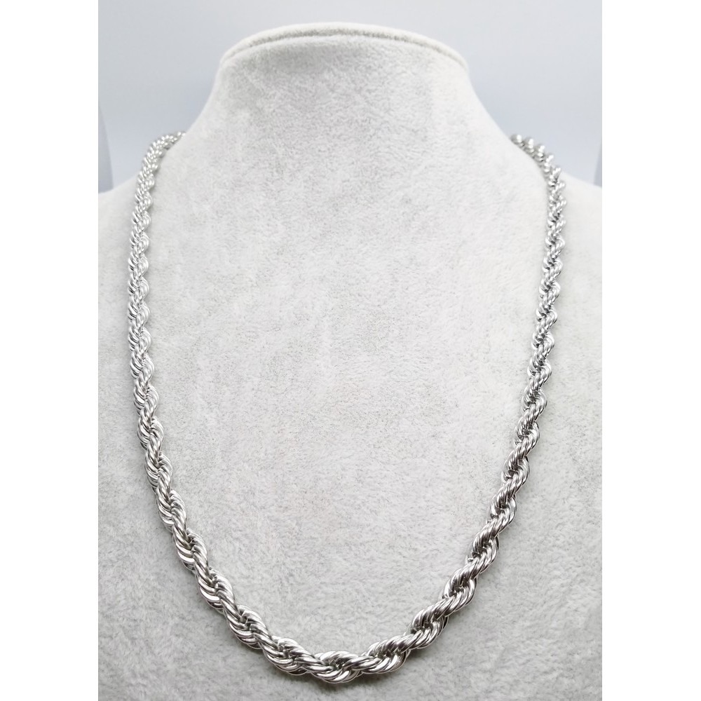 UNISEX φαρδιά μοντέρνα αλυσίδα λαιμού τύπου Rope από ασημί ατσάλι Ανδρικά κοσμήματα