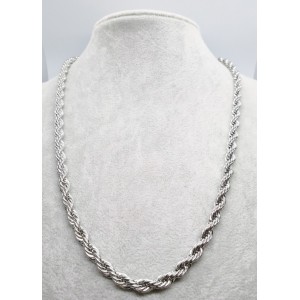 UNISEX φαρδιά μοντέρνα αλυσίδα λαιμού τύπου Rope από ασημί ατσάλι Ανδρικά κοσμήματα