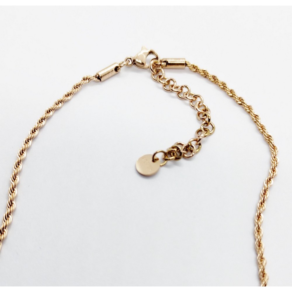 UNISEX αλυσίδα λαιμού τύπου Rope από ροζ χρυσό ατσάλι Κολιέ