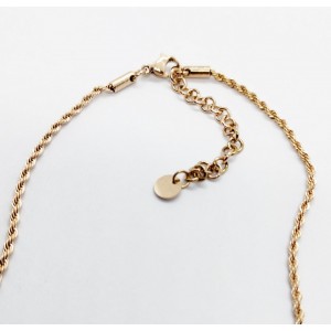 UNISEX αλυσίδα λαιμού τύπου Rope από ροζ χρυσό ατσάλι Κολιέ