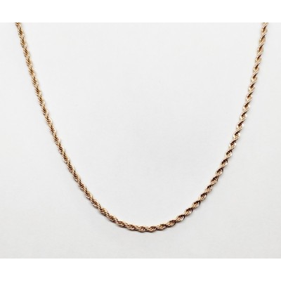 UNISEX αλυσίδα λαιμού τύπου Rope από ροζ χρυσό ατσάλι