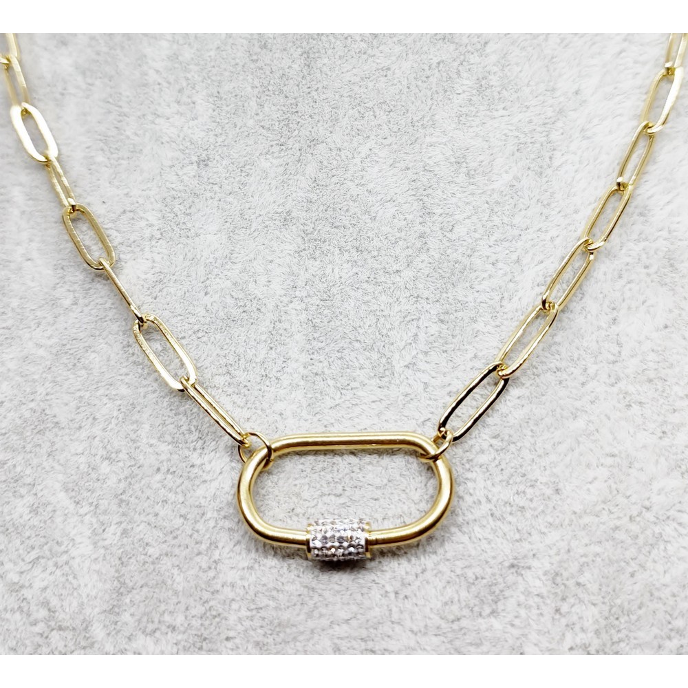 Necklace with Modern chain, made of steel and gold cross Necklace