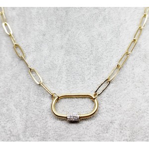 Necklace with Modern chain, made of steel and gold cross Necklace