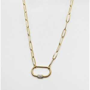 Necklace with Modern chain, made of steel and gold cross Necklace