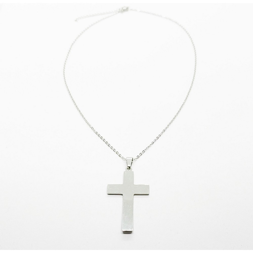 Chain with polished stainless steel cross