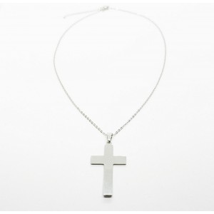 Chain with polished stainless steel cross