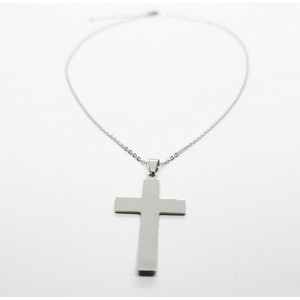 Chain with polished stainless steel cross