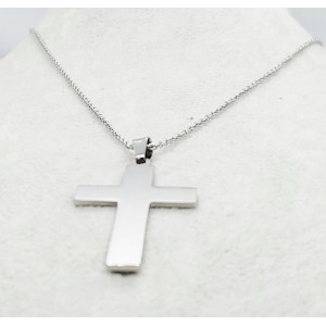 Chain with polished stainless steel cross