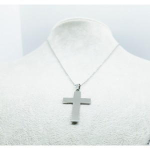Chain with polished stainless steel cross