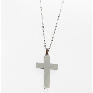 Chain with polished stainless steel cross