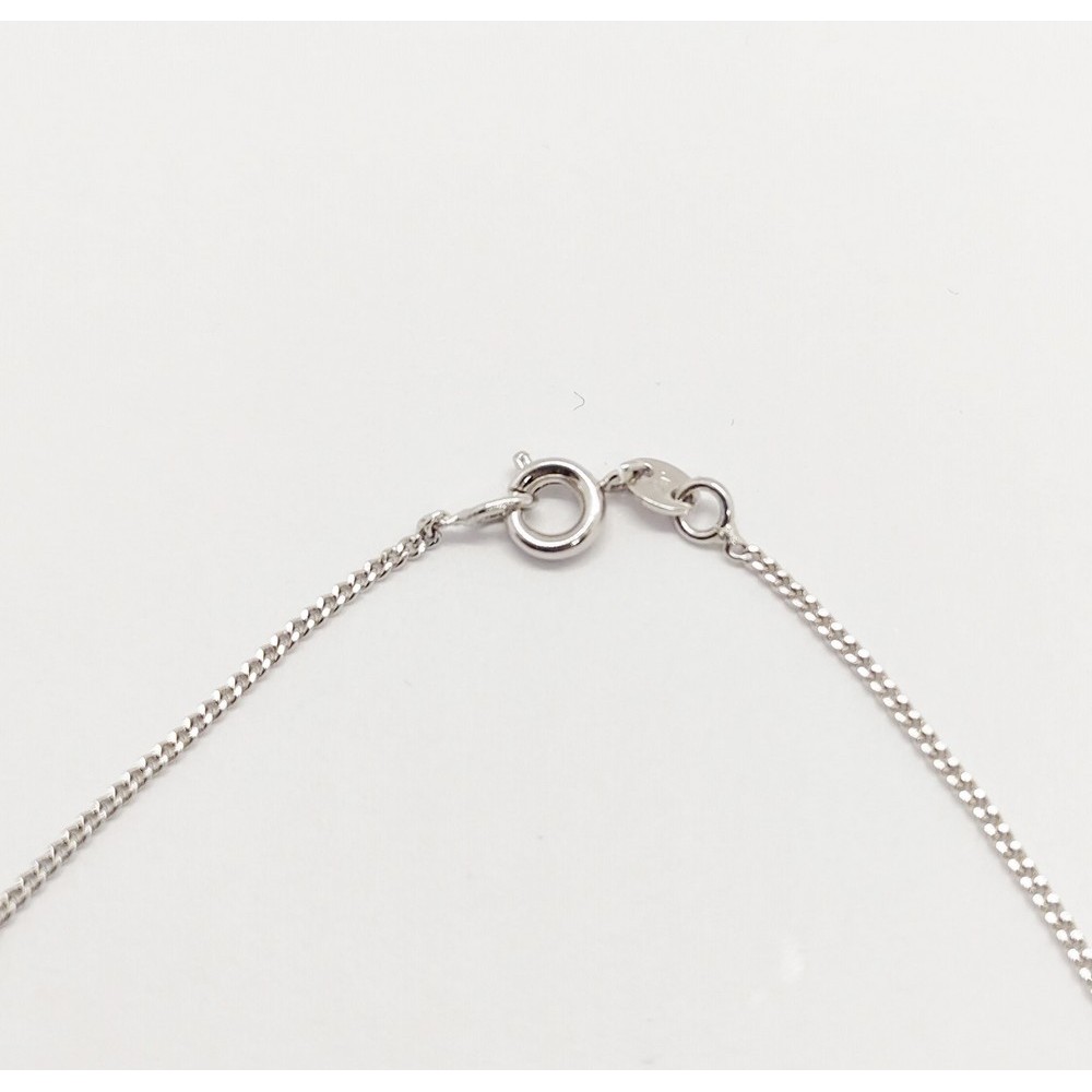 Necklace made of silver steel with green transparent stone Necklace