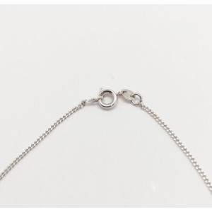 Necklace made of silver steel with green transparent stone Necklace