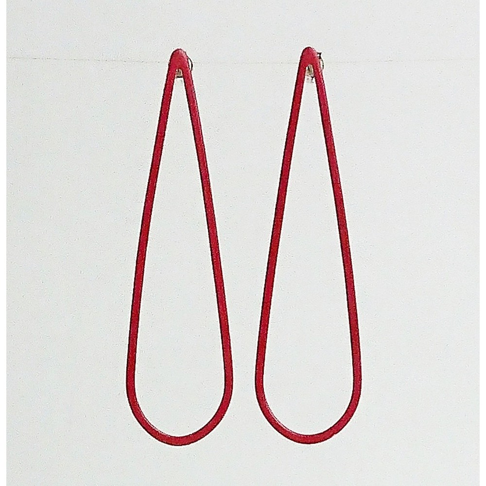 Χειροποίητα σκουλαρίκια λεπτές κόκκινες σταγόνες