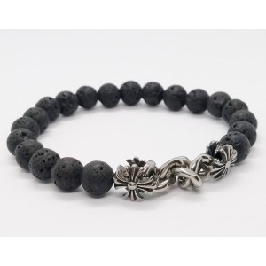 Bracelet made of natural lava and  stainless steel Bracelets