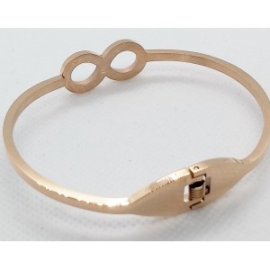 Ροζ ατσάλινο βραχιόλι χειροπέδα τo άπειρο με στρας Βραχιόλια